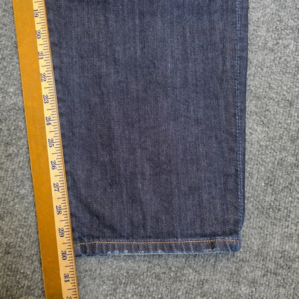 Lucky Brand Classic Straight Jeans Mens 42x30 Blue Denim Stretch Dark Wash